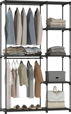 Produktbild von HOMCOM Stoffschrank Kleiderschrank mit Kleiderstange Ablage Stoffkleiderschrank