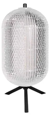 Image de Lampe de table - argent noir - Geripu - plastique métal - Ø 15cm - LED - 3841ZW - Mexlite