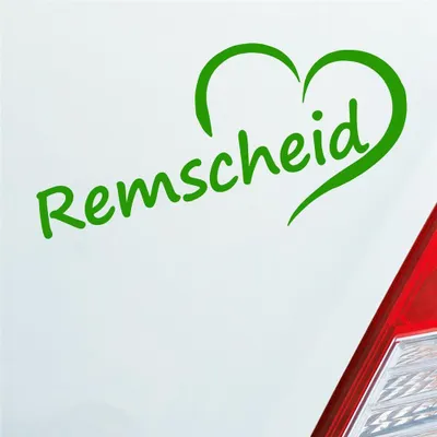 Produktbild von Auto Aufkleber Remscheid Herz Stadt City Love Liebe 16,5x8 cm Hellgrün Sticker Heckscheibenaufkleber