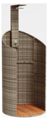 Produktbild von Gartendusche, Außenpooldusche, grau, 100 x 100 x 241,5 cm, Polyrattan, Akazienholz
