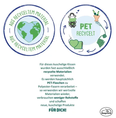 Produktbild von Plüschkissen 25x25cm Sheepworld "Wir eins" 100% Polyester Geschenk Valentinstag