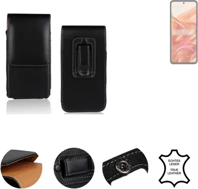 Produktbild von K-S-Trade Holster Gürteltasche Handy Hülle Schutzhülle kompatibel mit Motorola Razr 50 Handyhülle Leder schwarz, 1x