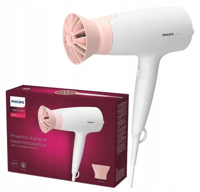 Zdjęcie produktu dla Suszarka do włosów Philips 1600 W, technologia Thermoprotect, 3 tryby, funkcja chłodnego powietrza, wąska dysza, model BHD300/10