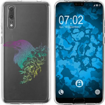 Produktbild von PhoneNatic Case kompatibel mit Huawei P20 Silikon-Hülle Floral Rabe M4-4