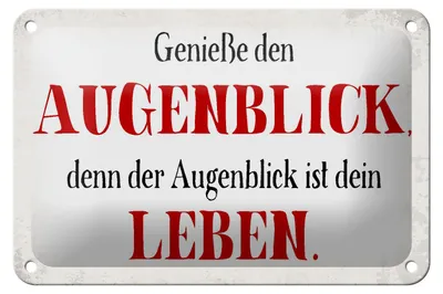 Produktbild von Blechschild Spruch 18x12cm genieße den Augenblick Leben