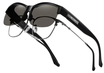 Produktbild von Sonnenbrille mit polarisierten Gläsern, die über einer Brille getragen werden können