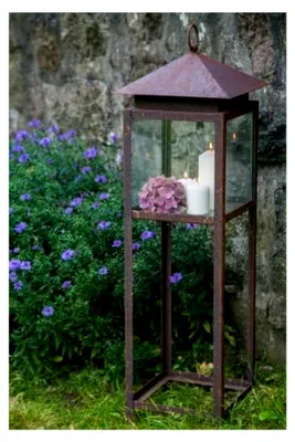 Produktbild von Große Laterne/Metalllaterne in Rost, Höhe 100cm