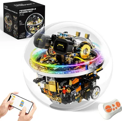 Produktbild von Roboter Bausatz ab 8 Jahren, Programmierbarer STEM Roboter, 804 Teile Spielbausteine APP & RC Steuerung, Sphärischer Roboter für Kinder
