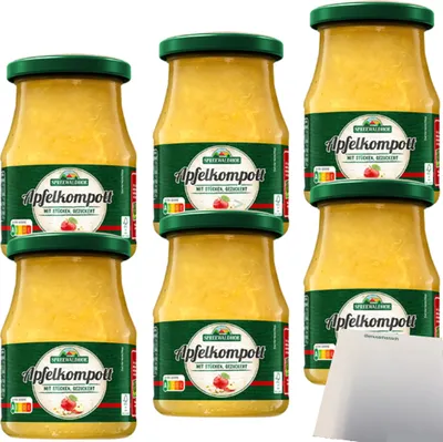 Produktbild von Spreewaldhof Apfelkompott 6er Pack (6x360g Glas) + usy Block