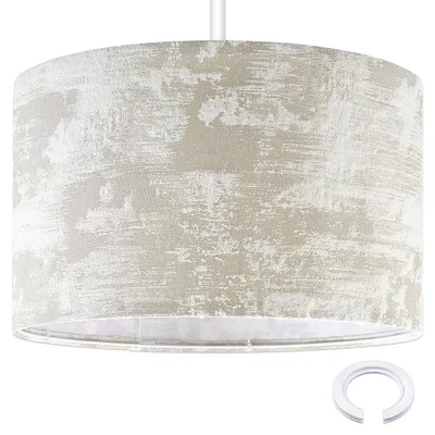 Stoff-Lampenkap Retro Ø 40 cm, E27/E14, Weiß