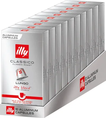 Produktbild von ILLY Kapseln Lungo Classic 100 Nespresso®* kompatible Kaffeekapseln 10 x 10
