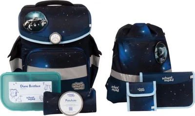 Produktbild von School-Mood Timeless mit LED Patchy Schulranzen-Set 7-teilig Moritz dunkelblau