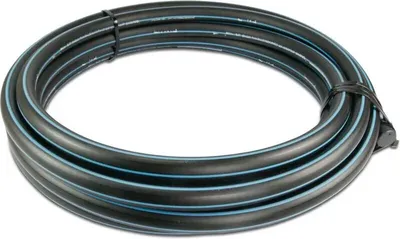 Produktbild von Wasserrohr, Druckrohr PE80 - 20 mm x 2,0 mm, Glatt SDR 11, 12,5bar, Schwarz/Blau 1m, DVGW type D=0,60m