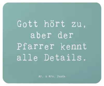 Produktbild von Mr. & Mrs. Panda Mousepad Spruch Pfarrer Details - Meeresbrise - Geschenk, Berufspassion, Berufsleben, Mauspad, mousematte, Kirchenzitate, Gemeinschaft im Glauben, Beruf