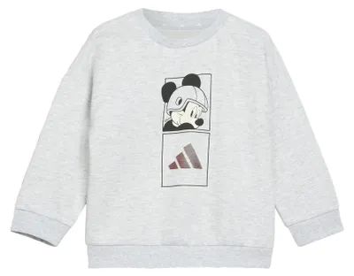 Obrázok produktu pre Detská unisexová tepláková súprava adidas Disney Mickey Mouse, svetlosivá melanž/krémová