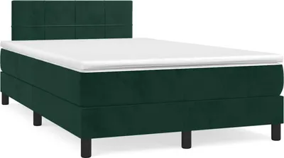 Obrázek produktu pro vidaXL Postel Boxspring s matrací Dark Green 120x200 cm Velvet
