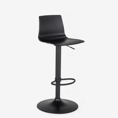 Image de Tabouret de bar de cuisine design avec pied réglable noir mat Grand Soleil Imola Matt - Noir