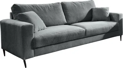 Produktbild von Sofa 3-Sitzer - Grau - Cord - mit Kissen