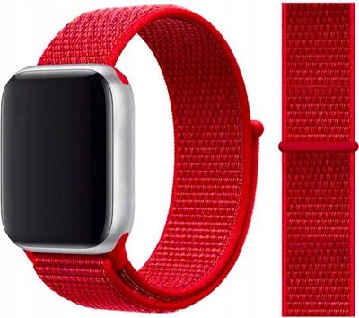 Obrázek produktu pro Řemínek pro Apple Watch 1/2/3/4/5/6/7/8/9/SE 38/40 mm, červený materiál