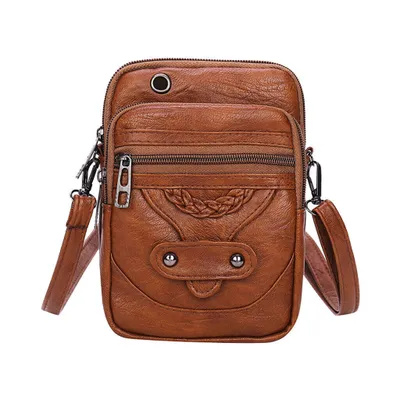 Produktbild von Damen Umhängetasche Handytasche Umhängetasche Handykarten Brieftasche Braun