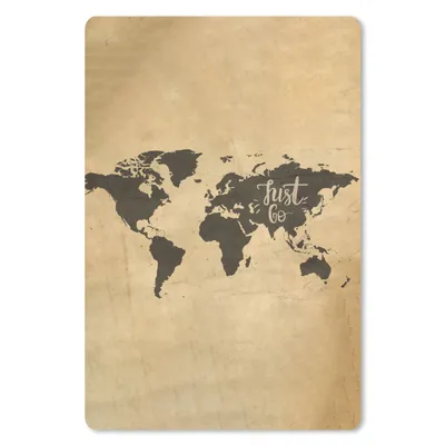 Produktbild von MuchoWow® Mauspad Mousepad Weltkarte - Zitat - Beige 40x60 cm - Mousepads - Maus Mat - Pad - Mausunterlage - Schreibtisch Accesoire