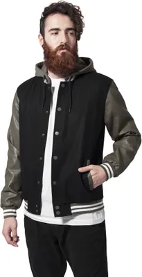 Produktbild von Urban Classics Hooded Oldschool College Jacket TB438, Größe:S, Farbe:blk/gre
