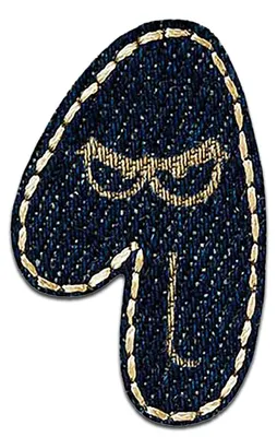 Produktbild von Zahl 1 - 3.2 x 1.8 cm: Zahl/Ziffer Blau - Aufnäher, Bügelbild, Aufbügler, Applikationen, Patches, Flicken, Zum Aufbügeln