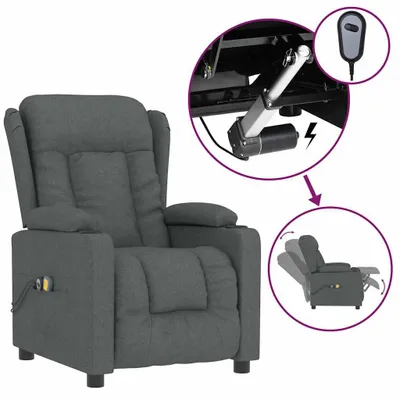 Produktbild von vidaXL Massagesessel Elektrisch Dunkelgrau Stoff
