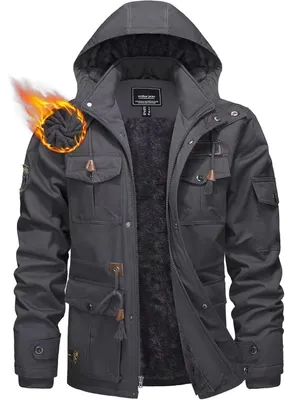 Productafbeelding van Herren winterparka, fleecevoering, donkergrijs, maat S