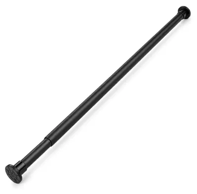 Produktbild von Metall Teleskopstange ausziehbar schwarz zum Einklemmen - 88-158 cm - Gardinenstange ohne Bohren stufelnlos verstellbar
