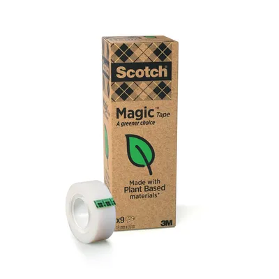 Imagen del producto de Scotch® 900-1933-9 Cinta adhesiva Magic: una opción más ecológica. 19 mm x 33 m, transparente, 9 rollos