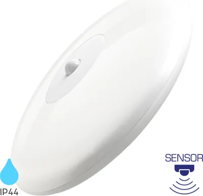 Image de Plafonnier LED Braytron Ø 26 cm avec détecteur de mouvement, pour salle de bains, rond, 18 W, IP44, 3000 K