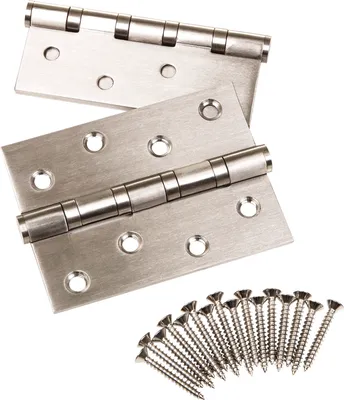 Produktbild von 2 Stück 101 mm Türband Scharnier Aufschraubband Edelstahl rostfrei kugelgelagert mit Edelstahlschrauben | Tragkraft 60 kg | 2 Größen | Materialstärke 2,5 mm | 101 x 76 mm