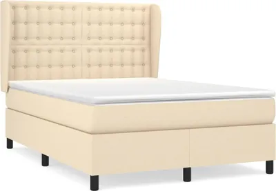 Produktbild von vidaXL Boxspringbett mit Matratze Creme 140x190 cm Stoff