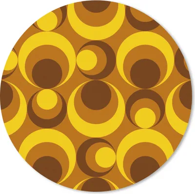 Produktbild von MuchoWow® Mauspad Mousepad Muster - Retro - Braun - Gelb 30x30 cm - Mousepads - Maus Mat - Pad - Mausunterlage - Tischunterlage - Schreibtischmatten
