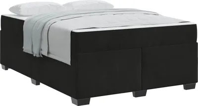Zdjęcie produktu dla vidaXL Rama łóżka z materacem czarna 160 x 200 cm tkanina