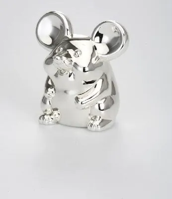 Produktbild von Spardose Maus mit großen Ohren 8,5 x 7,0 cm Höhe 9,0 cm versilbert Anlaufgeschützt