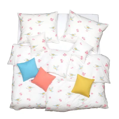 Obrázek produktu pro SCANquilt povlečení KREP ptáček sakura bílorůžová 100% bavlna 140 x 200/70 x 90 cm
