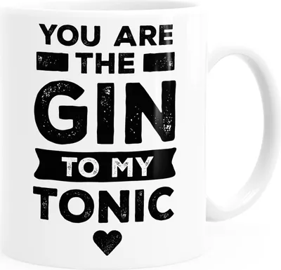 Produktbild von Kaffee-Tasse You are the Gin to my Tonic Spruch Liebe Liebeserklärung Geschenk Valentinstag Weihnachten Moonworks® weiß Keramik-Tasse