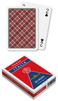 Obrázok produktu pre hracie karty Poker Italia88 mm kartón červená 55 kusov