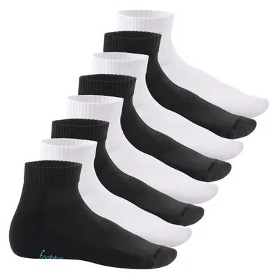 Produktbild von Footstar Damen & Herren Kurzschaft Socken mit Frottee-Sohle (8 Paar) Sneak It! - Schwarz-Weiß-Mix 39-42