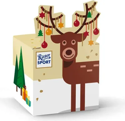 Produktbild von Ritter Sport Rentier Würfel aus Vollmilchschokolade mit Milchcreme 83g