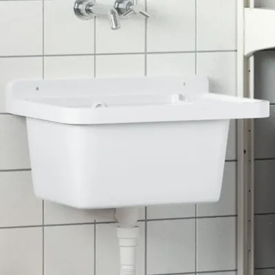 Produktbild von VidaXL Waschbecken Wandmontage 50x35x24 cm Harz weiß