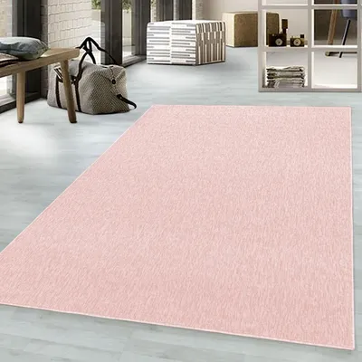 Produktbild von Kurzflorteppich, einfarbig rosa, Wohnzimmerteppich, Filzrücken 200 x 290 cm