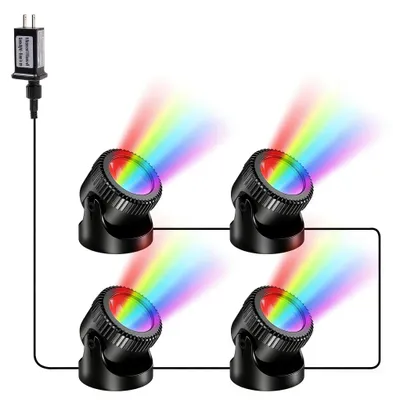 LED Unterwasserlampe RGB, IP68, 20 Farben, 4er-Set