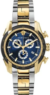 Produktbild von Versace VE2I01021 V-Ray Chronograph blau gold silber Edelstahl Herren Uhr NEU