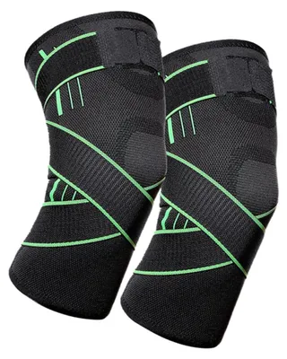 Produktbild von 2 Stück Lauf-Kniebandagen, Basketball-Knieschoner, Kniebandagen für Laufen, Para-Gymnastik, Damen-Kniebandagen für Sport, Beinbandagen, Knieschutz, Fitness-Druckhalterung