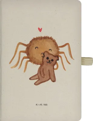 Produktbild von Mr. & Mrs. Panda Journal Spinne Agathe Teddy - Transparent - Geschenk, Kladde, Notizbuch A5, Miteinander, Adressbuch, Treue, Tagebuch, Liebesbeweis, Dankeschön, Verliebt