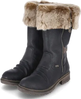 Produktbild von Rieker Damen Winterstiefel Schwarz Kunstleder-Textil-Mix Größe: 38