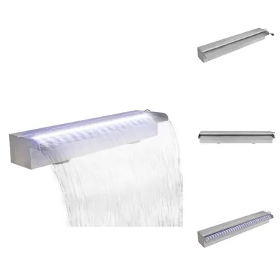 Image de vidaXL Cascade de piscine Fontaine avec LED Rectangulaire Acier inoxydable 60 cm - Fontaines & Cascades